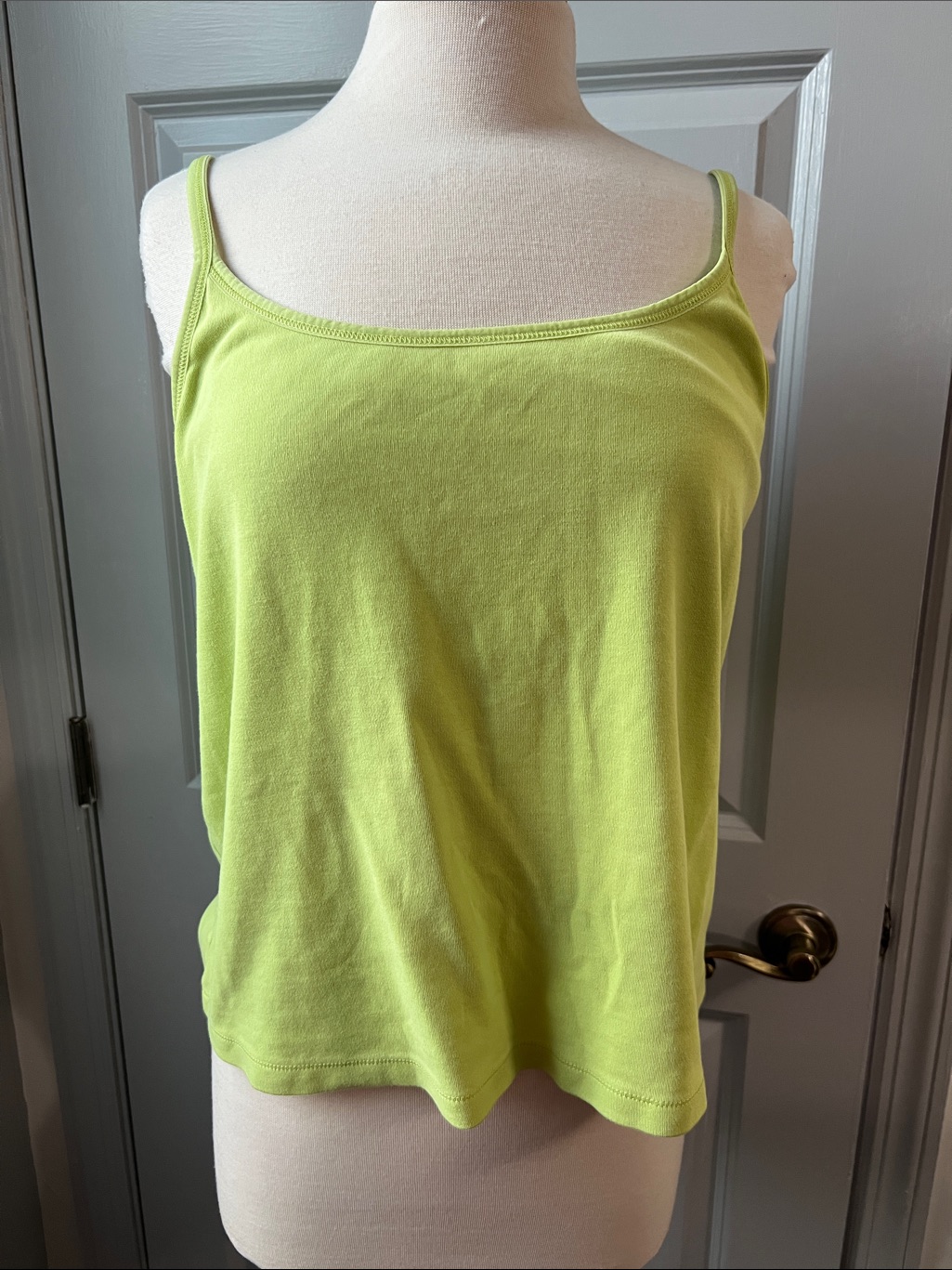 Womens Lime Green Spaghetti Strap Tank Top